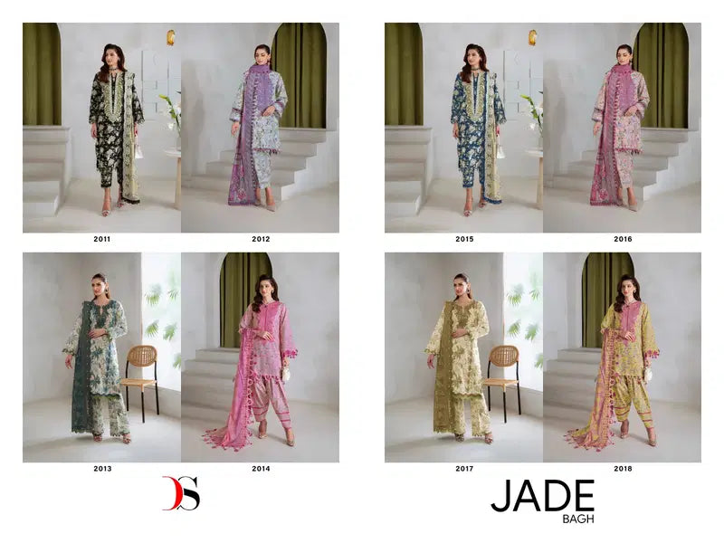 Deepsy Jade Bagh Chiffon Dupatta Cotton Embroidered Salwar Kameez