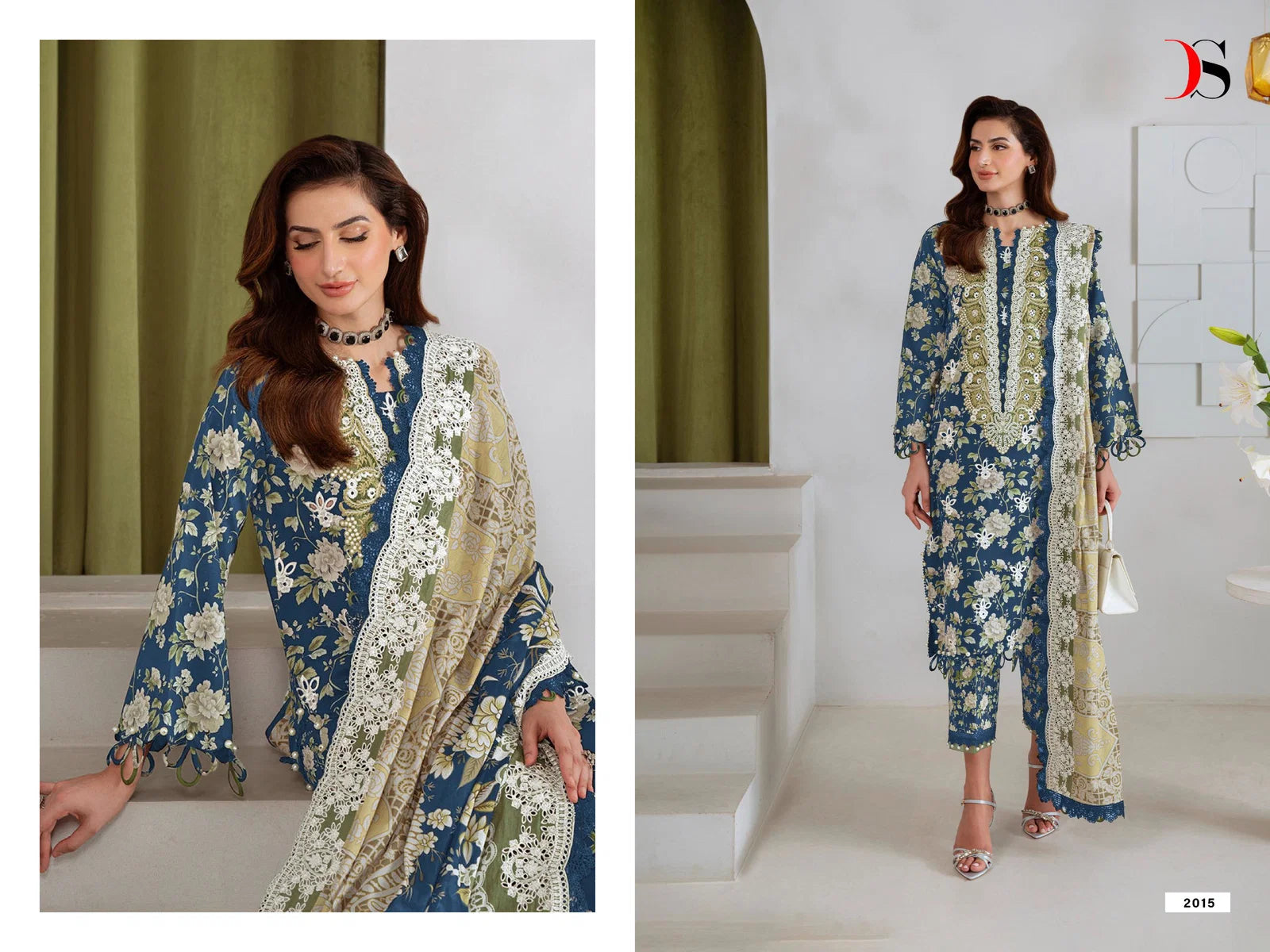 Deepsy Jade Bagh Chiffon Dupatta Cotton Embroidered Salwar Kameez