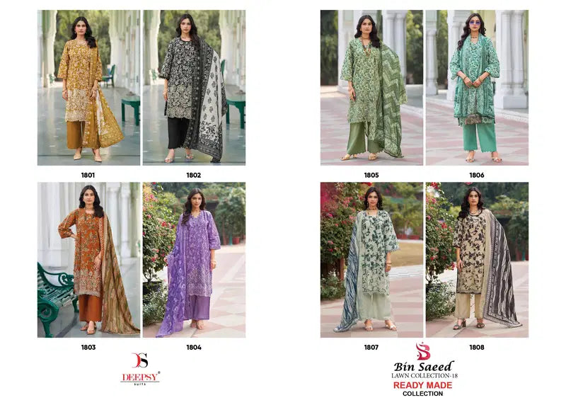 Deepsy Bin Saeed Vol 18 Readyamde Cotton Paksitani Salwar Suits