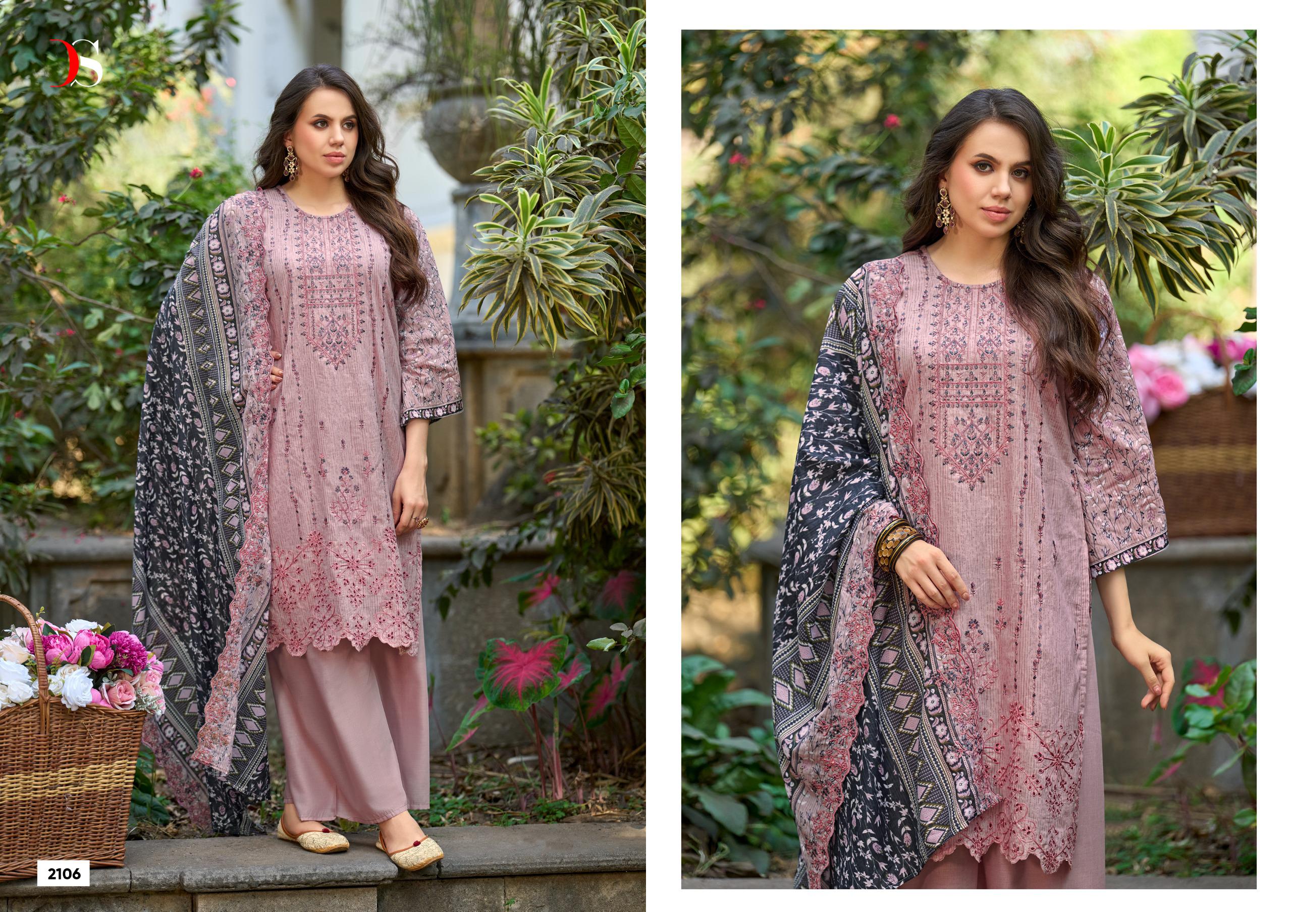 Deepsy Bin Saeed Vol 21 Cotton With Embroidery Pakistani Salwar Kameez
