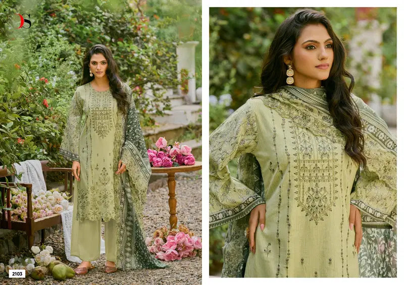 Deepsy Bin Saeed Vol 21 Cotton With Embroidery Pakistani Salwar Kameez