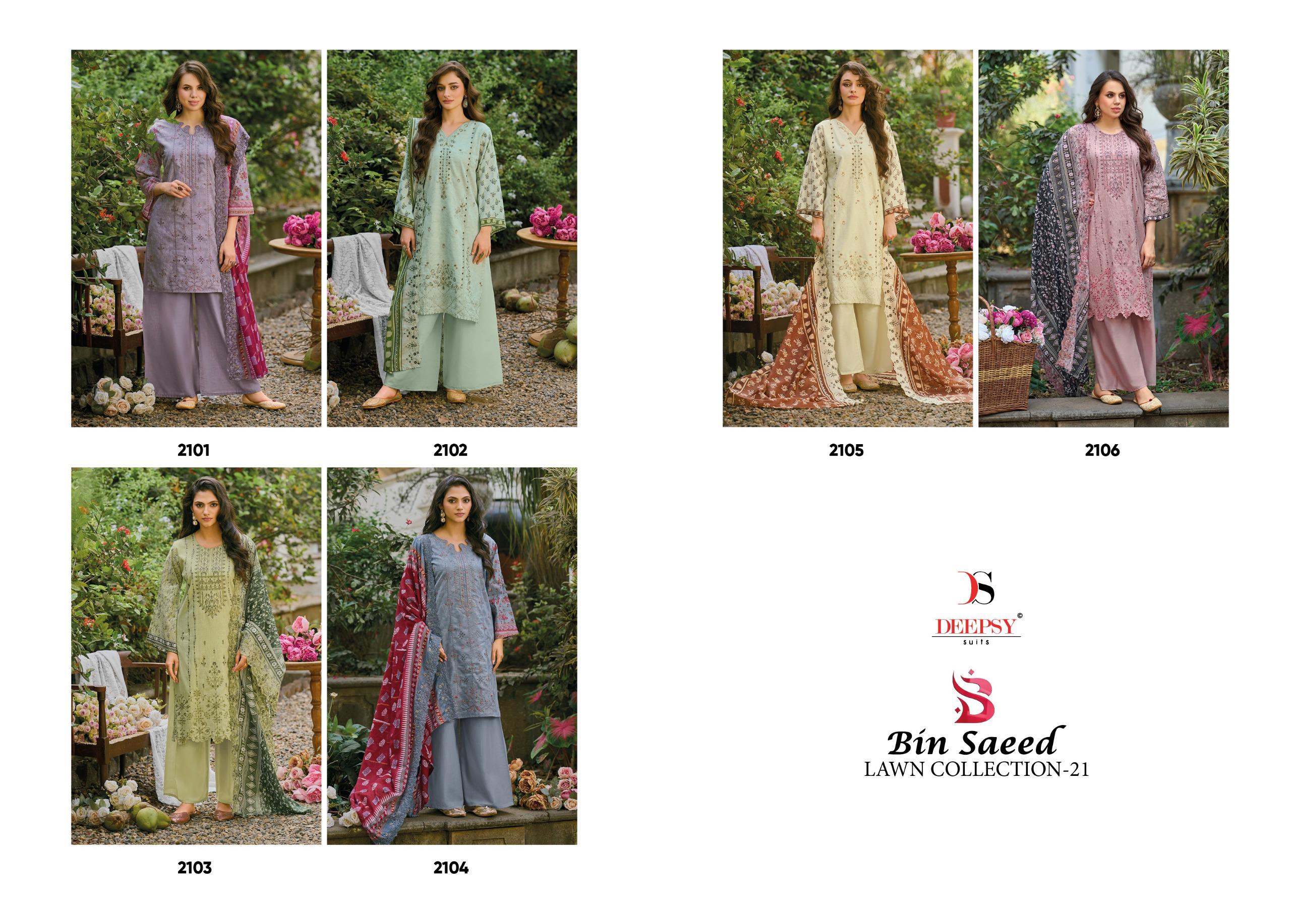 Deepsy Bin Saeed Vol 21 Cotton With Embroidery Pakistani Salwar Kameez