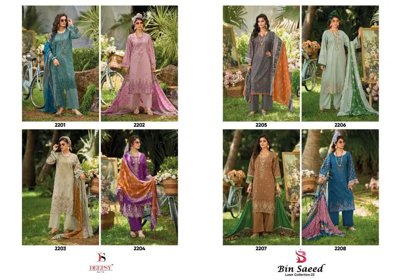 Deepsy Bin Saeed Vol 22 Cotton With Embroidery Pakistani Salwar Kameez