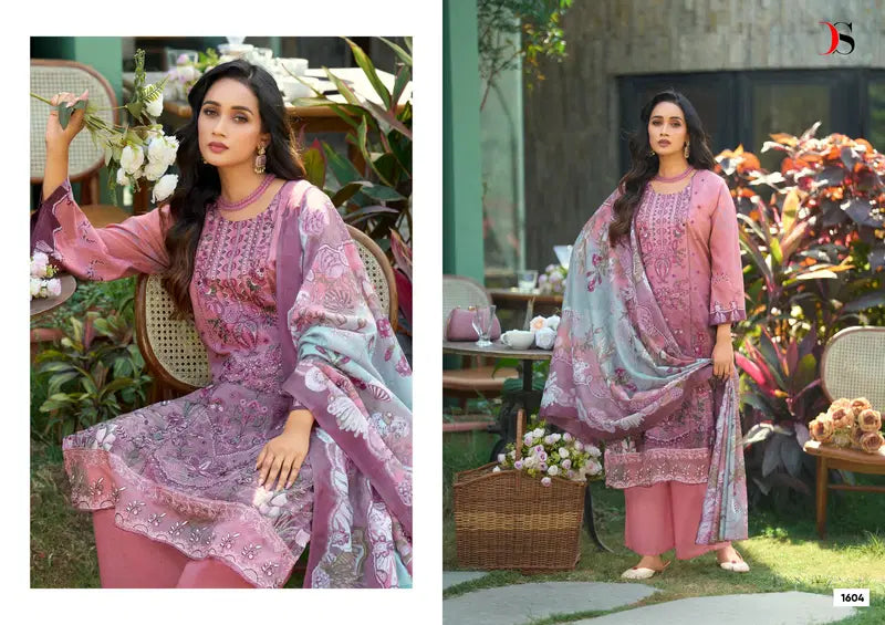 Deepsy Chevron Vol 16 Chiffon Dupatta Cotton Embroidered Salwar Kameez Collection