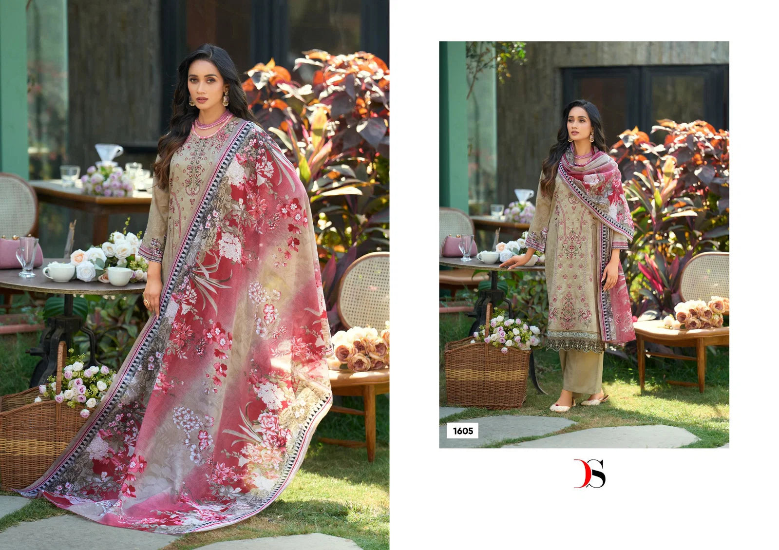Deepsy Chevron Vol 16 Chiffon Dupatta Cotton Embroidered Salwar Kameez Collection