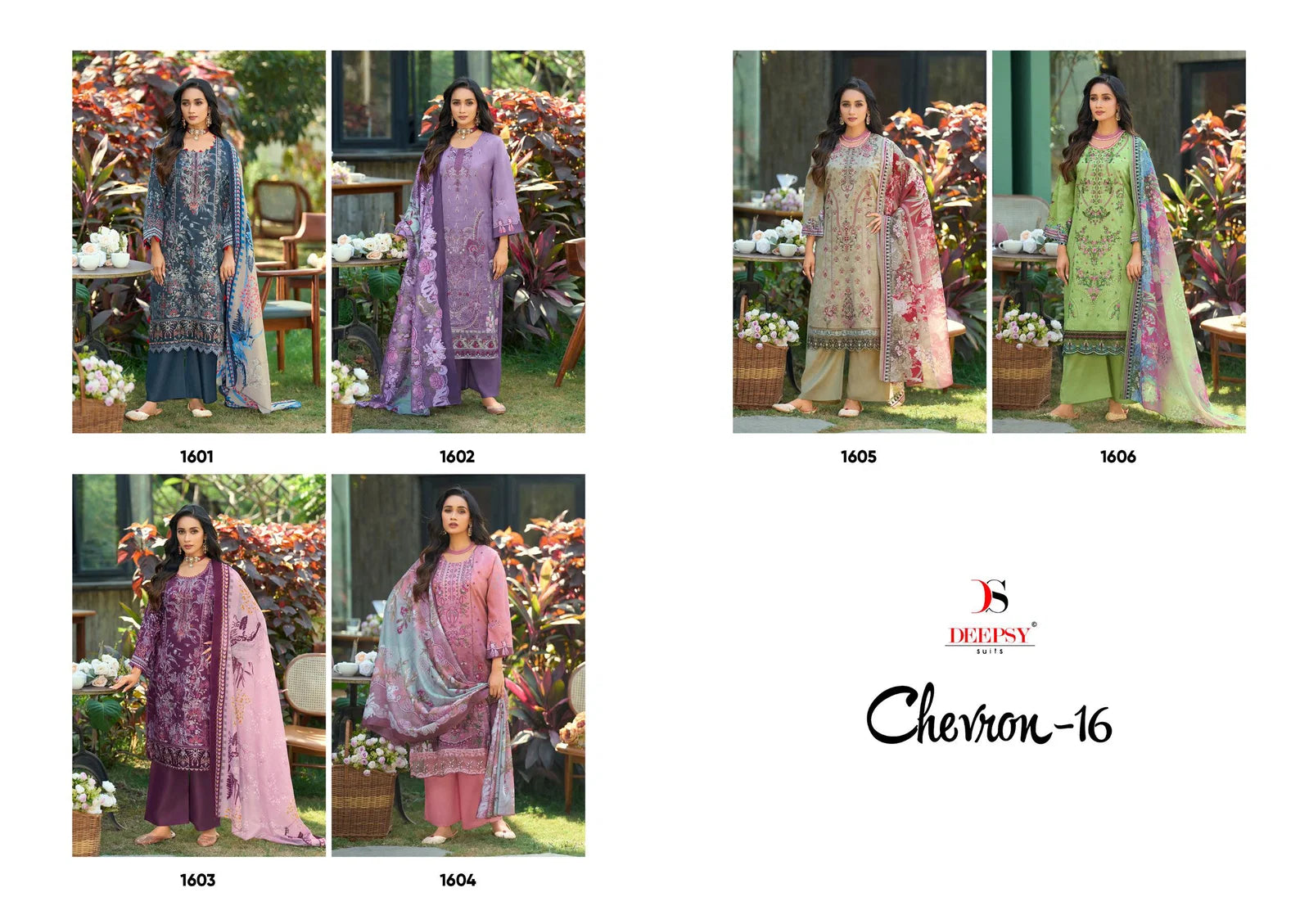 Deepsy Chevron Vol 16 Chiffon Dupatta Cotton Embroidered Salwar Kameez Collection