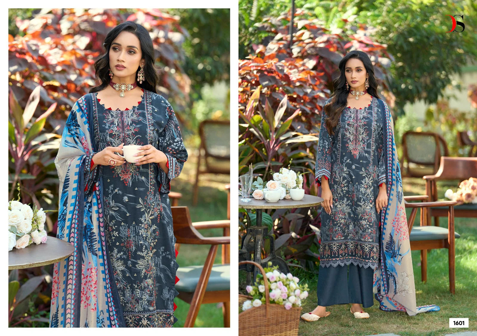 Deepsy Chevron Vol 16 Chiffon Dupatta Cotton Embroidered Salwar Kameez Collection