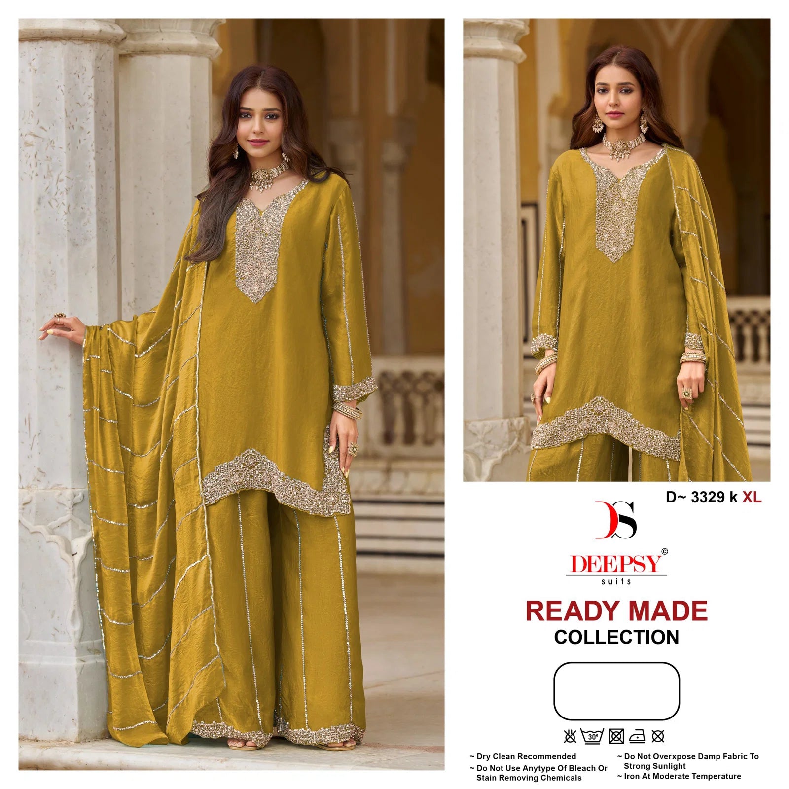 Deepsy D 3329 Readymade Fandy Satin With Heavy Beats Worked Salwar Kameez