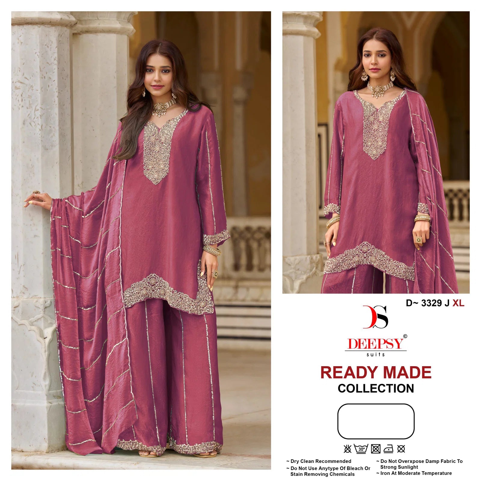 Deepsy D 3329 Readymade Fandy Satin With Heavy Beats Worked Salwar Kameez