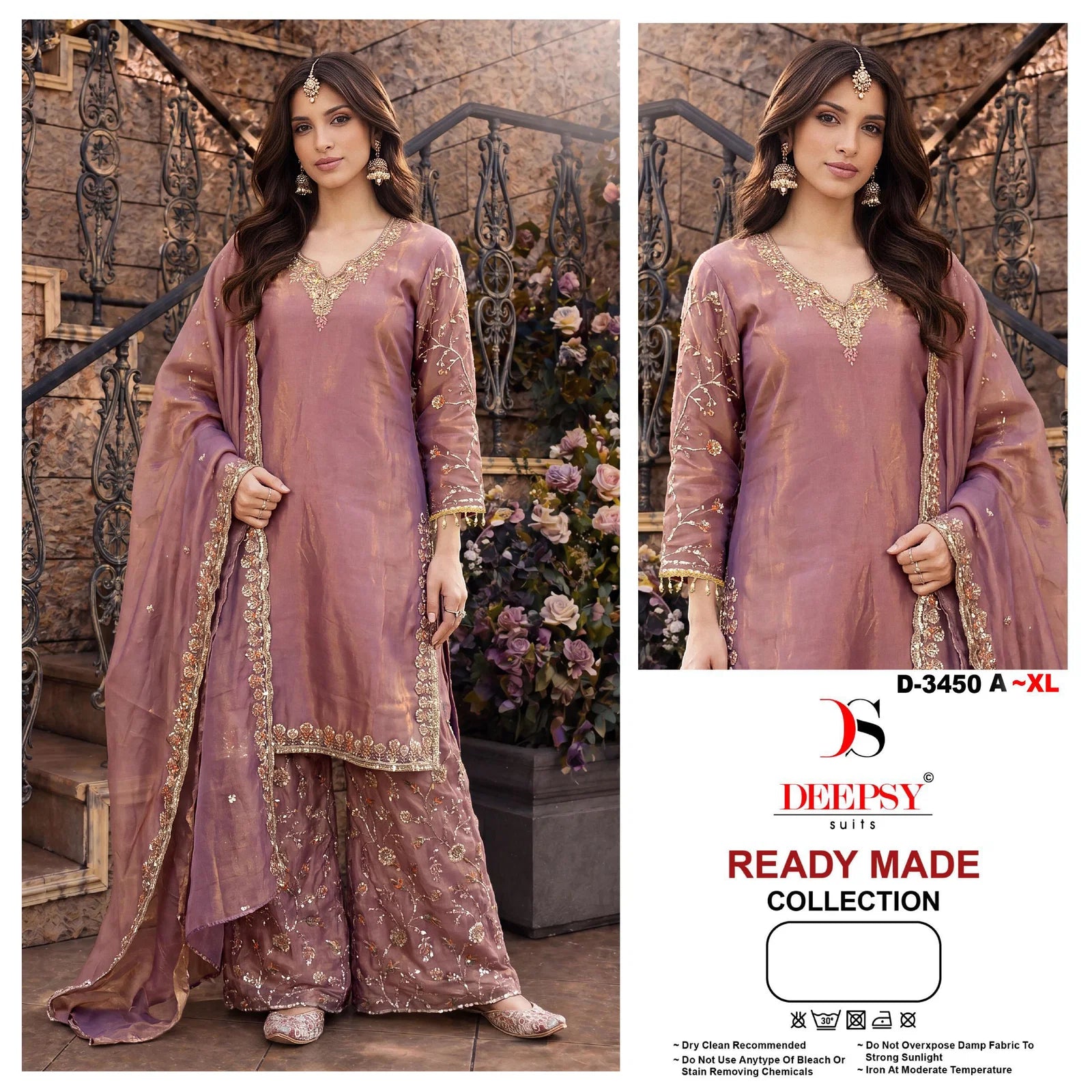 Deepsy D 3450 Readymade Fandy Satin Beats Worked Salwar Kameez