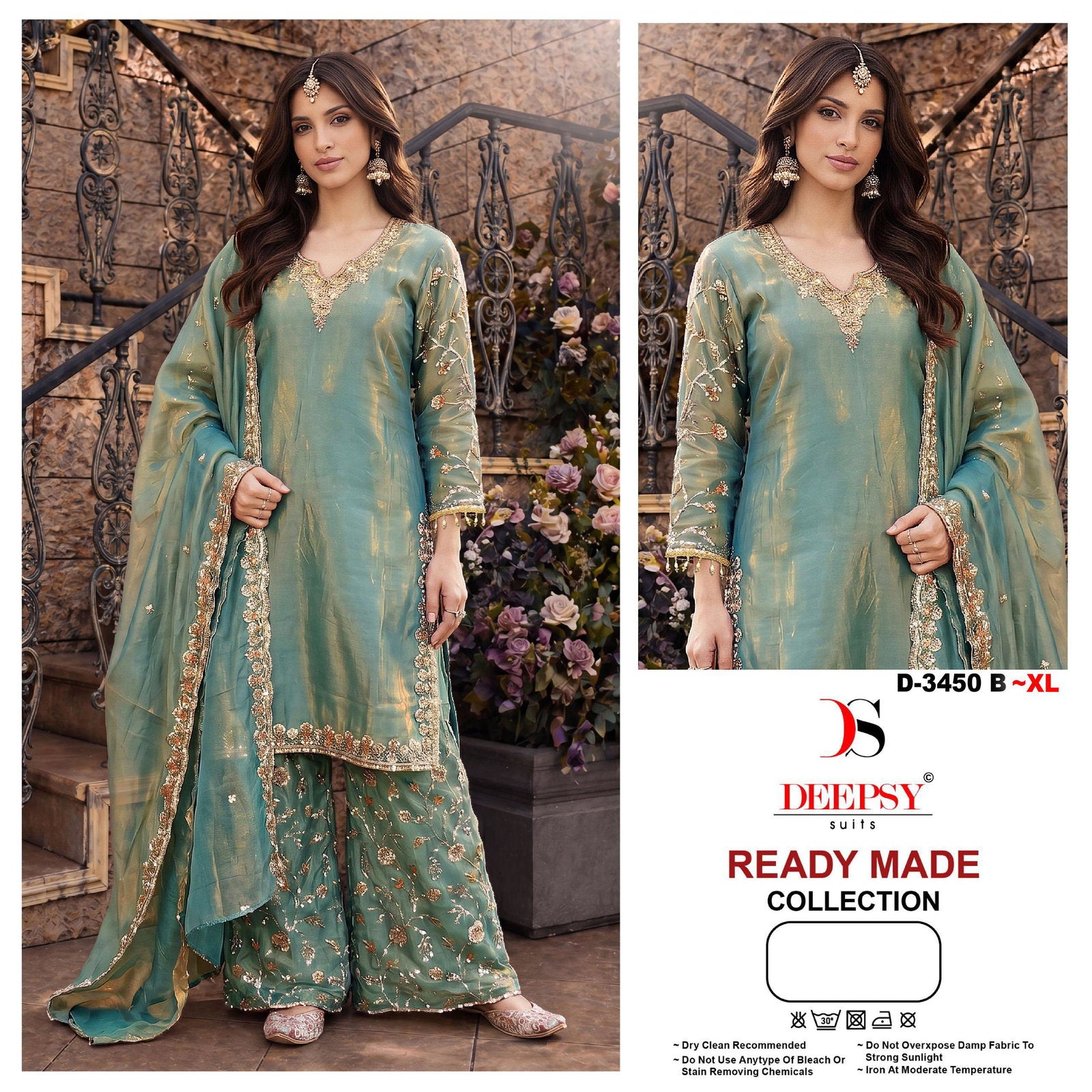Deepsy D 3450 Readymade Fandy Satin Beats Worked Salwar Kameez