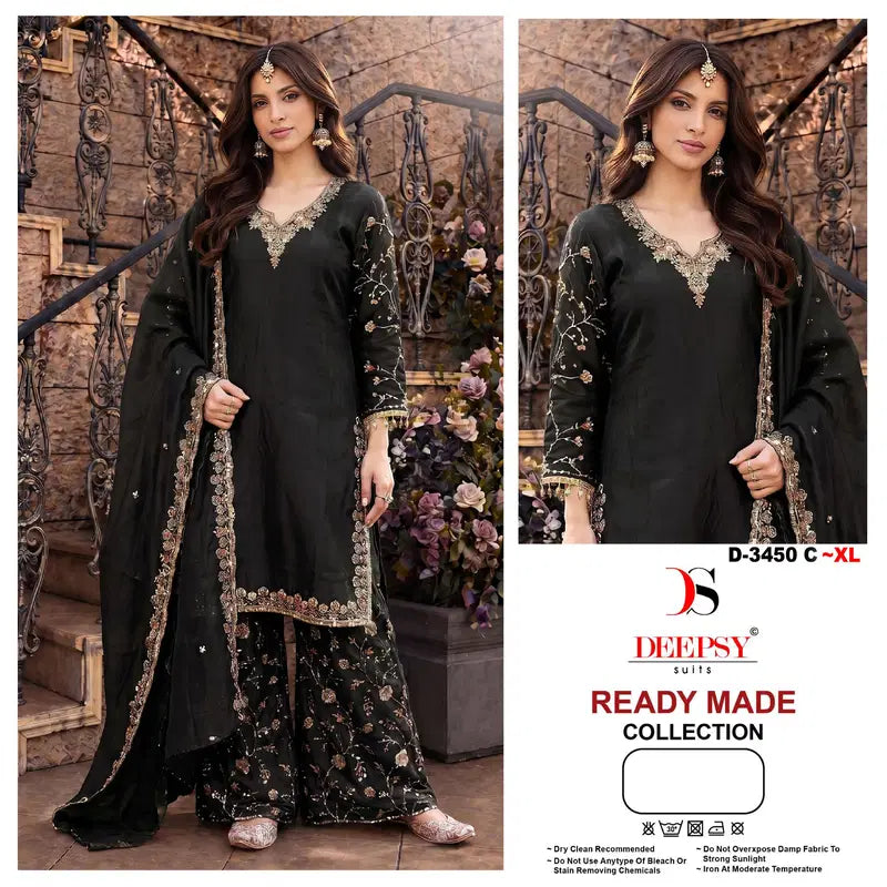 Deepsy D 3450 Readymade Fandy Satin Beats Worked Salwar Kameez