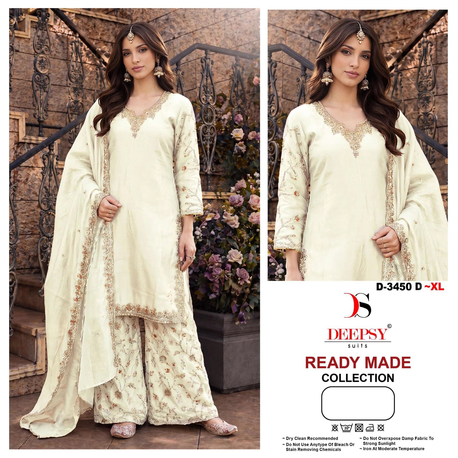 Deepsy D 3450 Readymade Fandy Satin Beats Worked Salwar Kameez