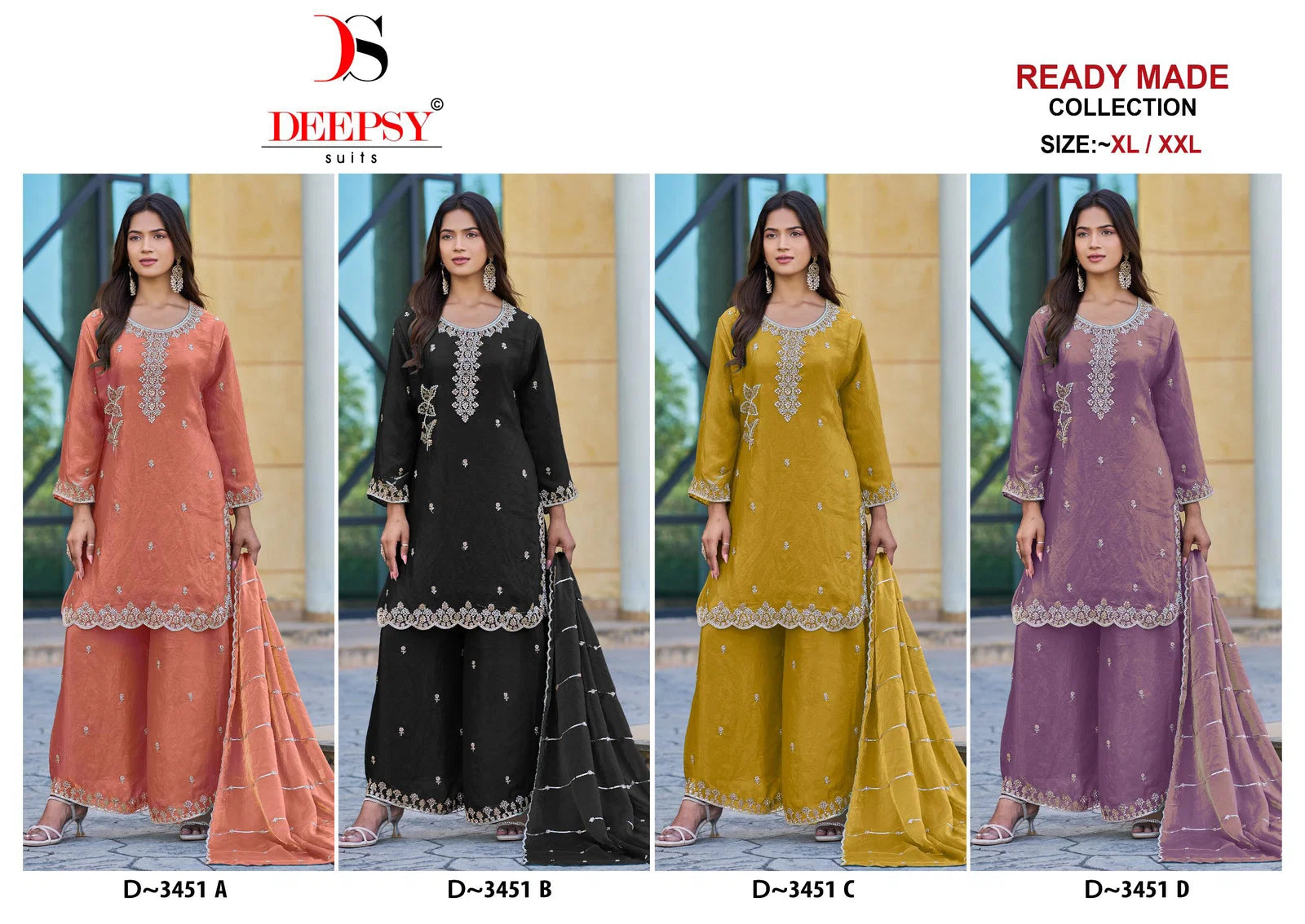Deepsy D 3451 Readymade Fandy Satin Beats Worked Salwar Kameez