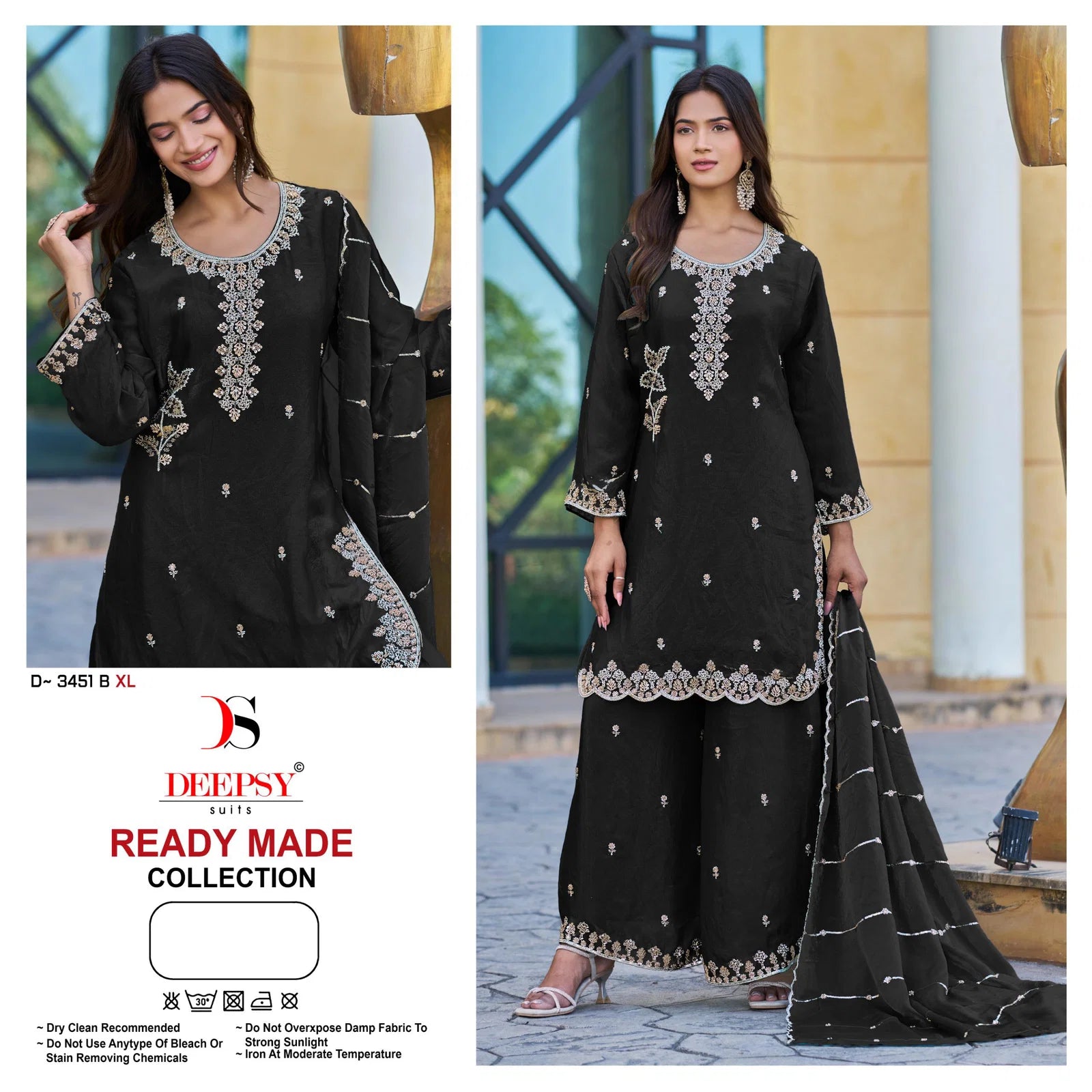 Deepsy D 3451 Readymade Fandy Satin Beats Worked Salwar Kameez