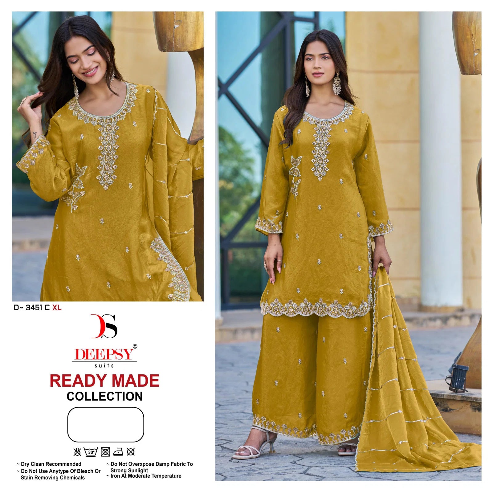 Deepsy D 3451 Readymade Fandy Satin Beats Worked Salwar Kameez