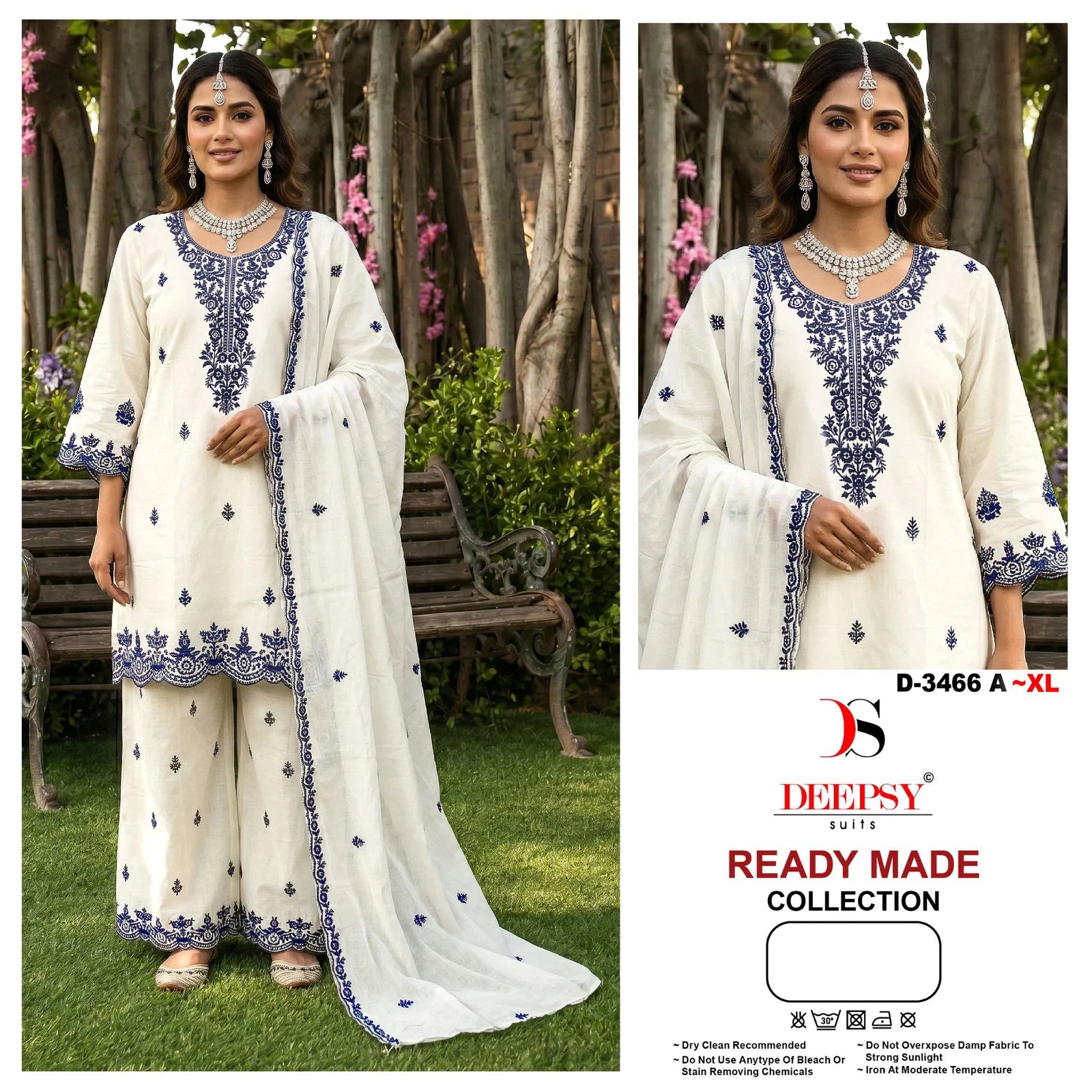 Deepsy D 3466 A And B Readymade Cotton With Embroidered Salwar Kameez
