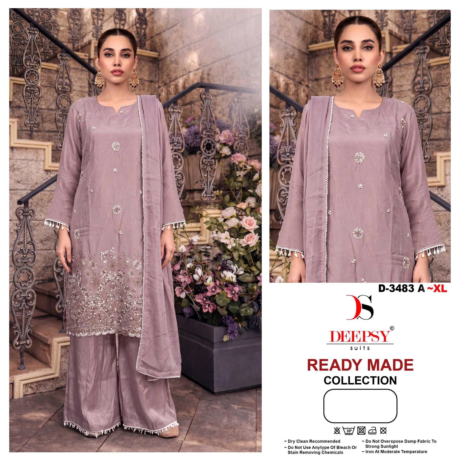 Deepsy D 3483 Readymade Viscose Tissue Silk Beats Worked Salwar Kameez