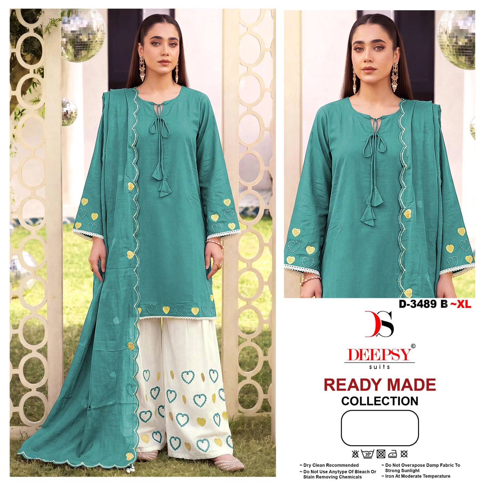 Deepsy D 3489 A To D Readymade Cotton Embroidered Salwar Kameez