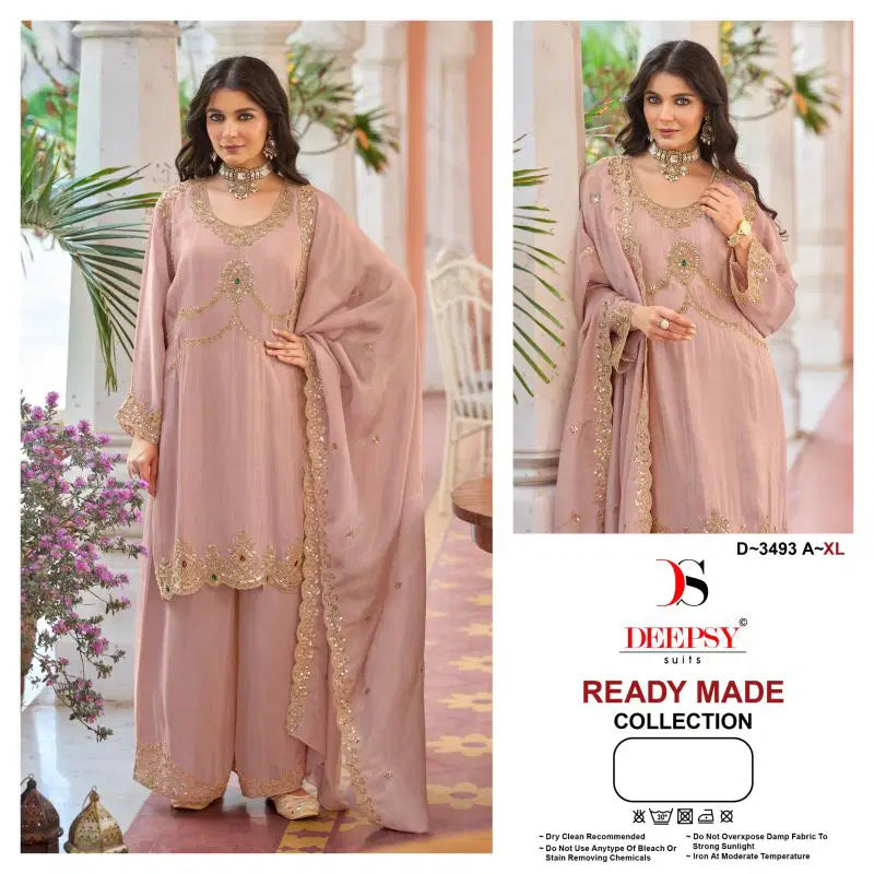 Deepsy D 3493 A To D Readymade Viscose Tissue Silk Beats Work Salwar Kameez