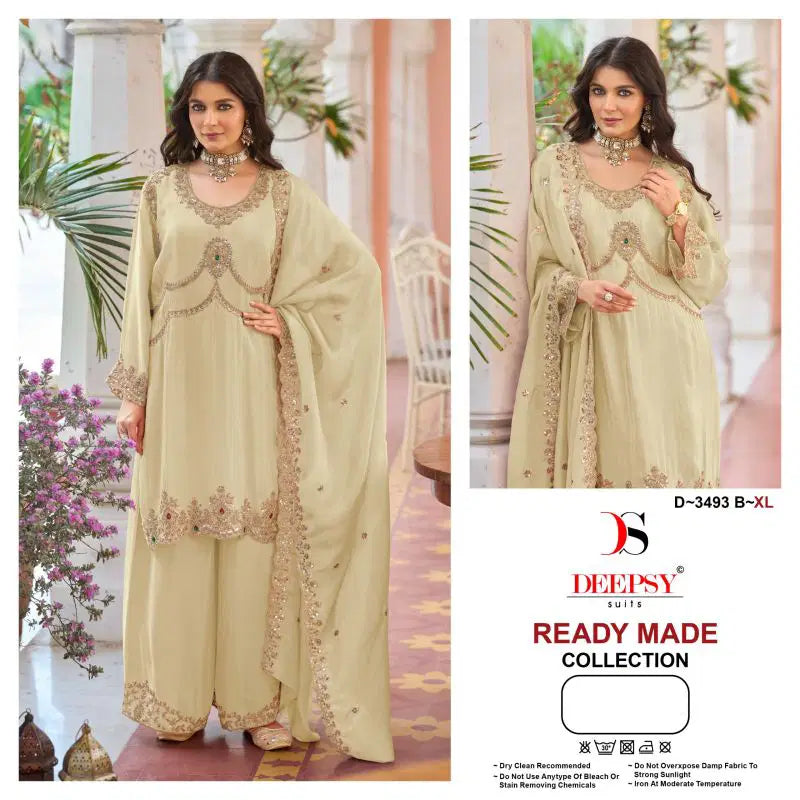 Deepsy D 3493 A To D Readymade Viscose Tissue Silk Beats Work Salwar Kameez