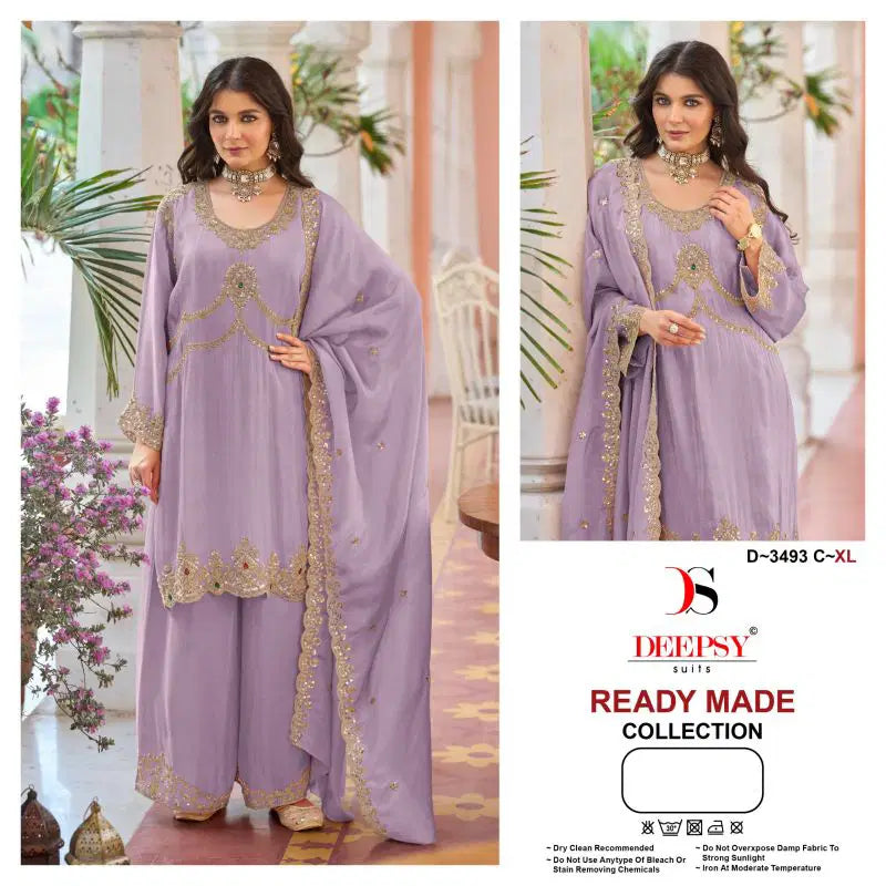 Deepsy D 3493 A To D Readymade Viscose Tissue Silk Beats Work Salwar Kameez
