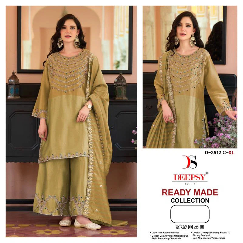 Deepsy D 3512 A To D Readymade Viscose Tissue Silk Beats Work Salwar Kameez