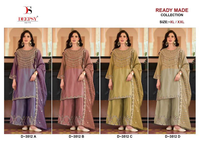 Deepsy D 3512 A To D Readymade Viscose Tissue Silk Beats Work Salwar Kameez