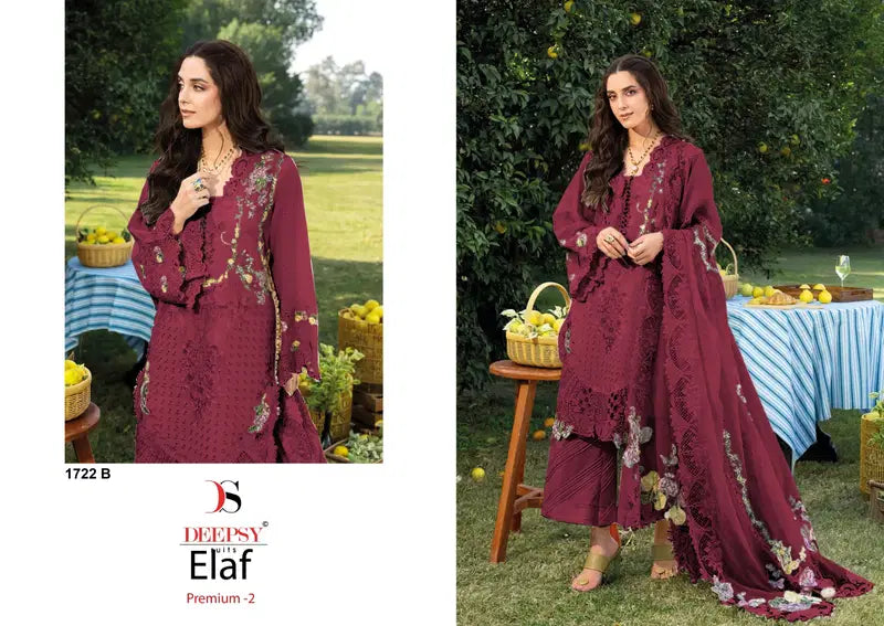 Deepsy Elaf 1722 A To D Cotton Embroidered Salwar Kameez Collection