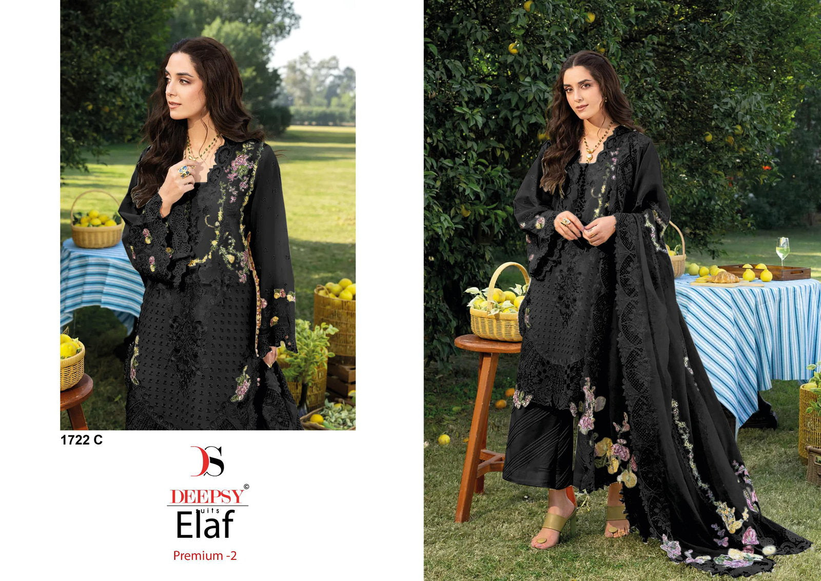 Deepsy Elaf 1722 A To D Cotton Embroidered Salwar Kameez Collection