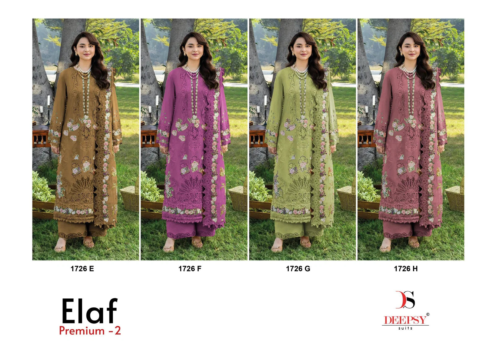 Deepsy Elaf 1726 E To H Cotton Embroidered Salwar Kameez Collection