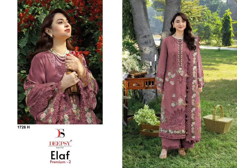 Deepsy Elaf 1726 E To H Cotton Embroidered Salwar Kameez Collection