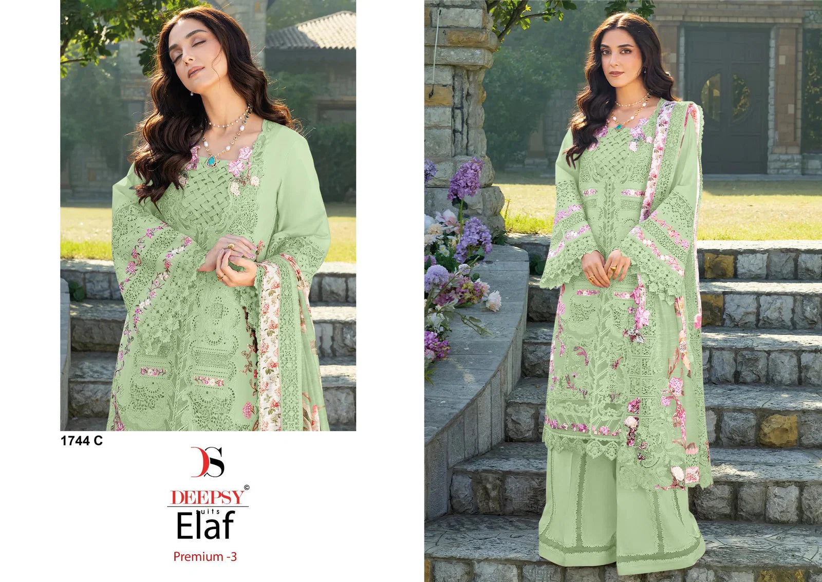 Deepsy Elaf 1744 A To D Cotton Embroidered Salwar Kameez Collection