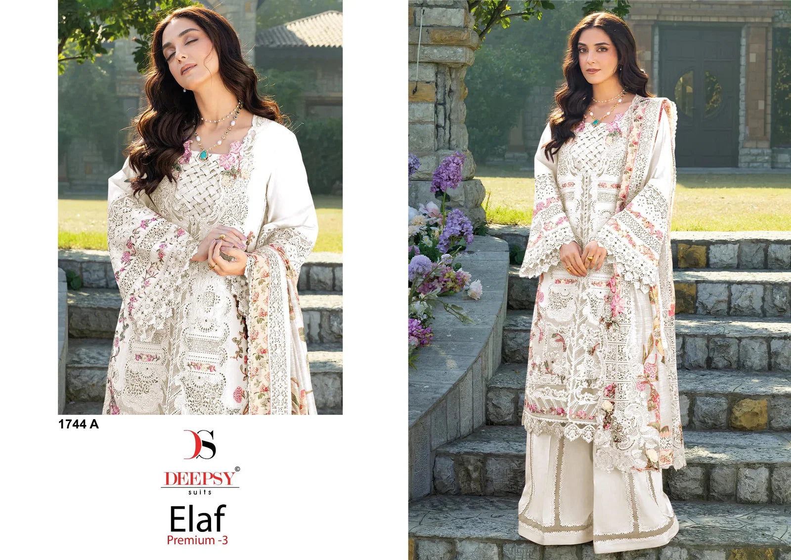 Deepsy Elaf 1744 A To D Cotton Embroidered Salwar Kameez Collection