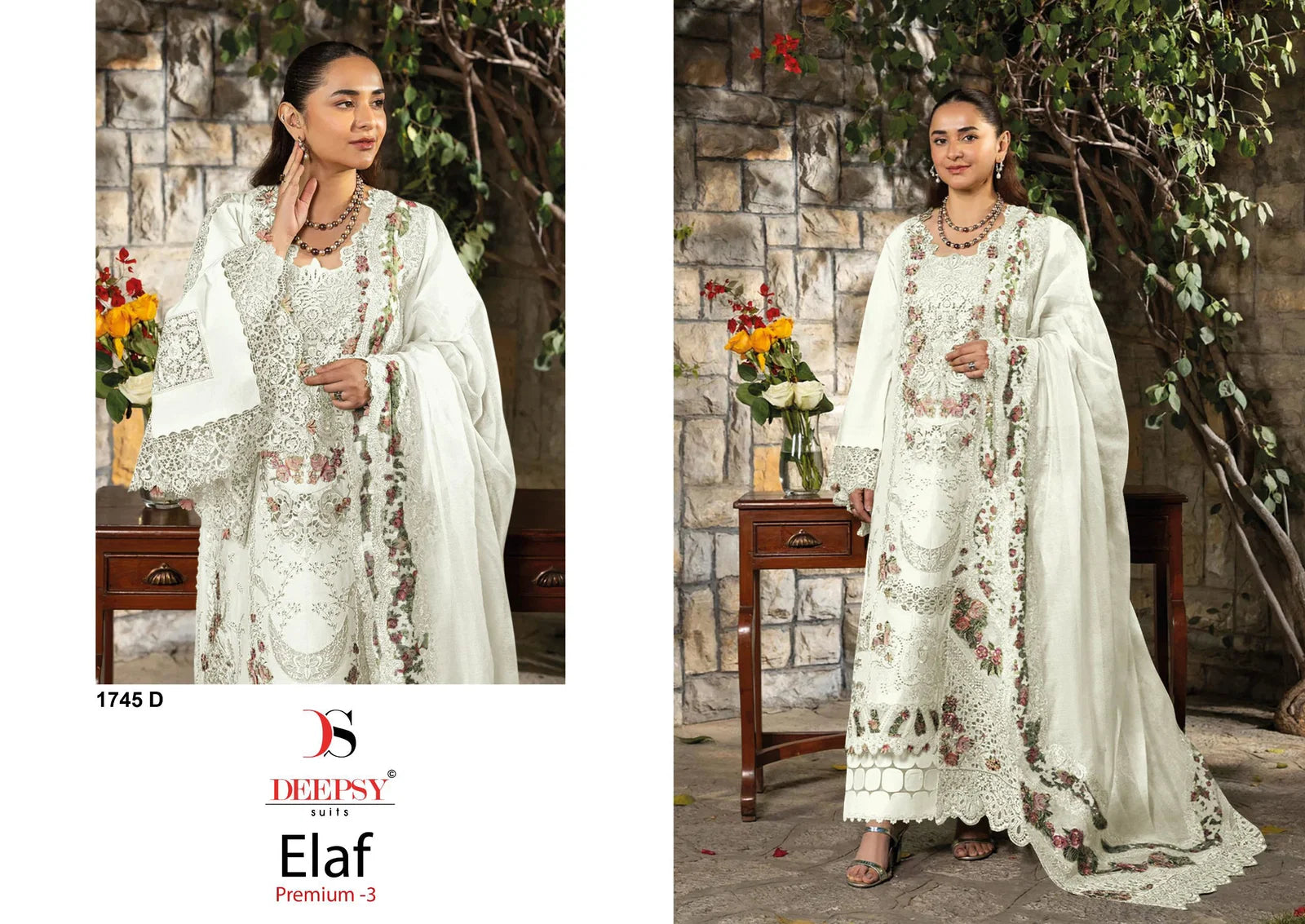 Deepsy Elaf 1745 A To D Cotton With Embroidered Salwar Kameez