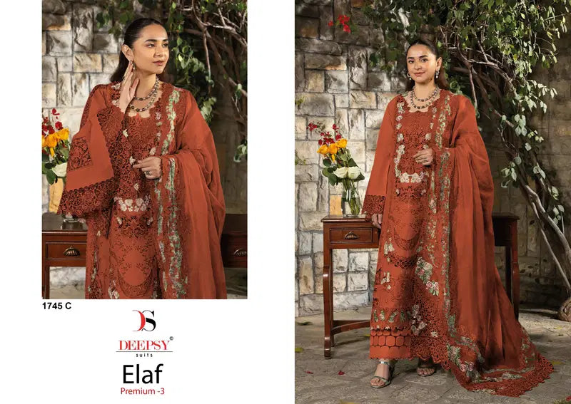 Deepsy Elaf 1745 A To D Cotton With Embroidered Salwar Kameez