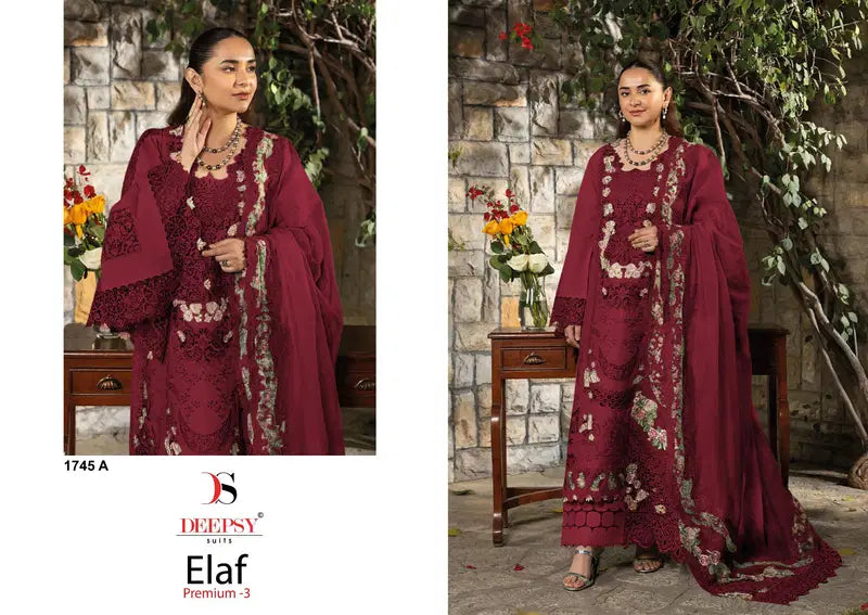 Deepsy Elaf 1745 A To D Cotton With Embroidered Salwar Kameez
