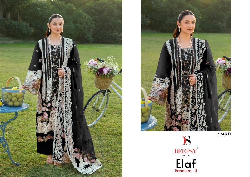 Deepsy Elaf 1746 A To D Cotton Embroidered Salwar Kameez Collection