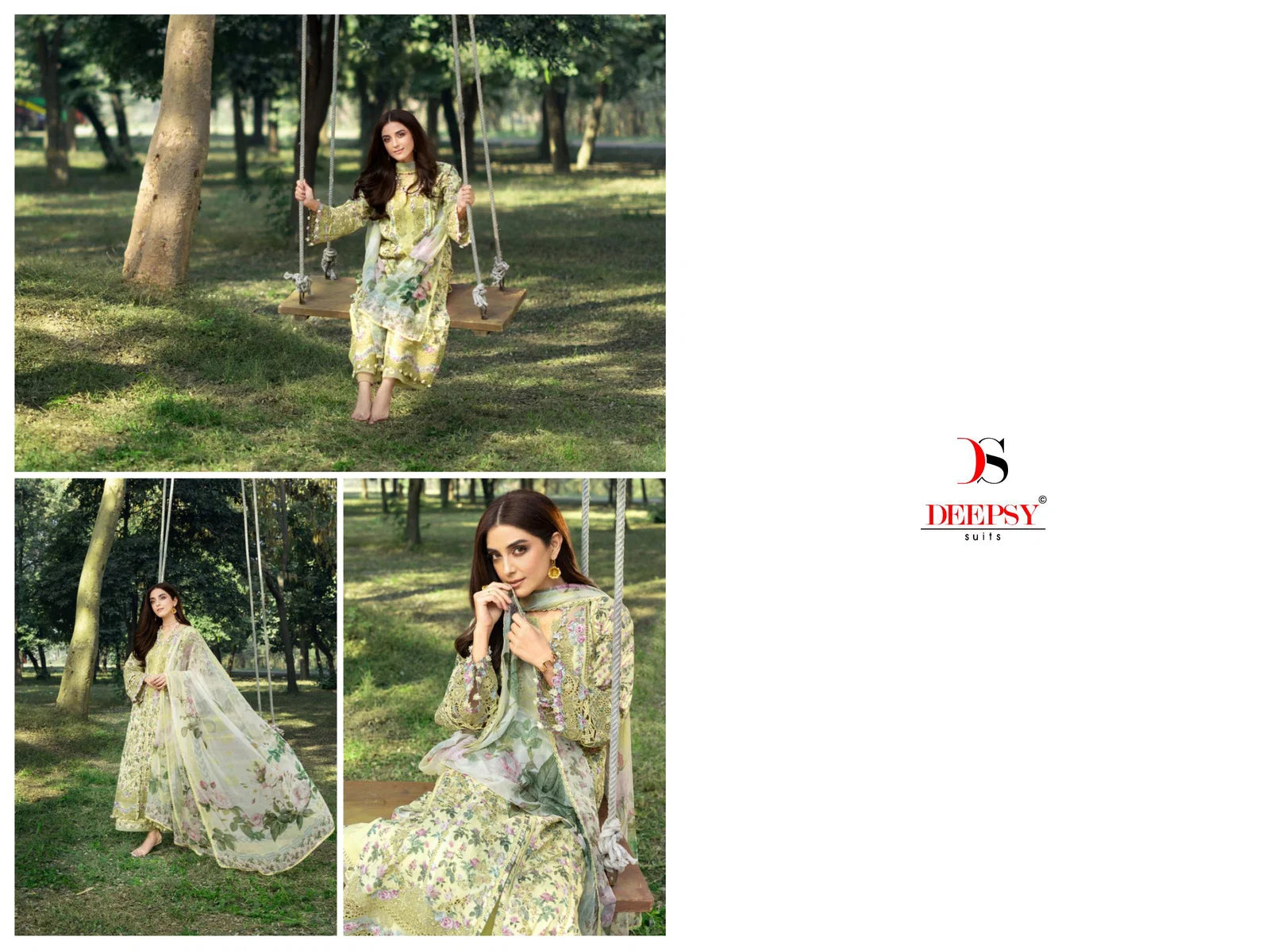 Deepsy Elaf Chikankari Chiffon Dupatta Self Embroidered Salwar Kameez Collection