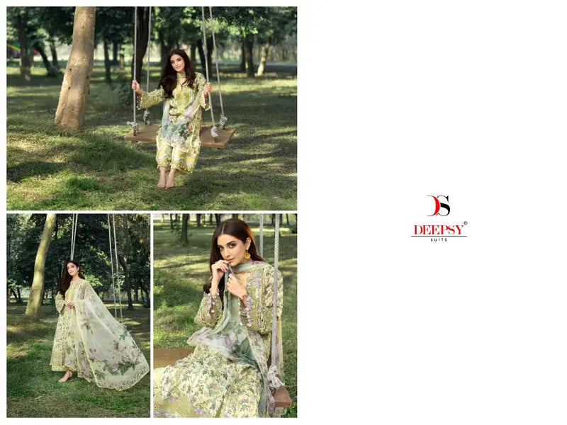 Deepsy Elaf Chikankari Chiffon Dupatta Self Embroidered Salwar Kameez Collection