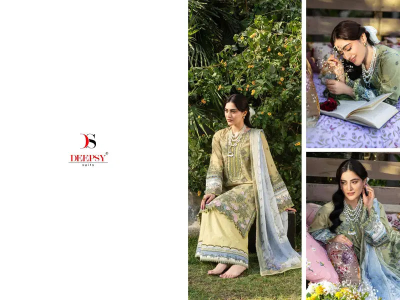Deepsy Elaf Chikankari Chiffon Dupatta Self Embroidered Salwar Kameez Collection