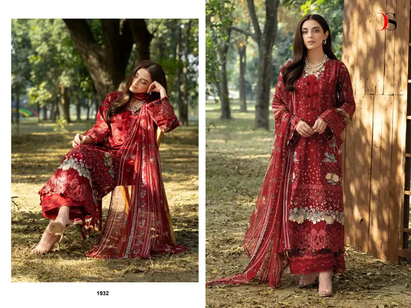Deepsy Elaf Chikankari Chiffon Dupatta Self Embroidered Salwar Kameez Collection