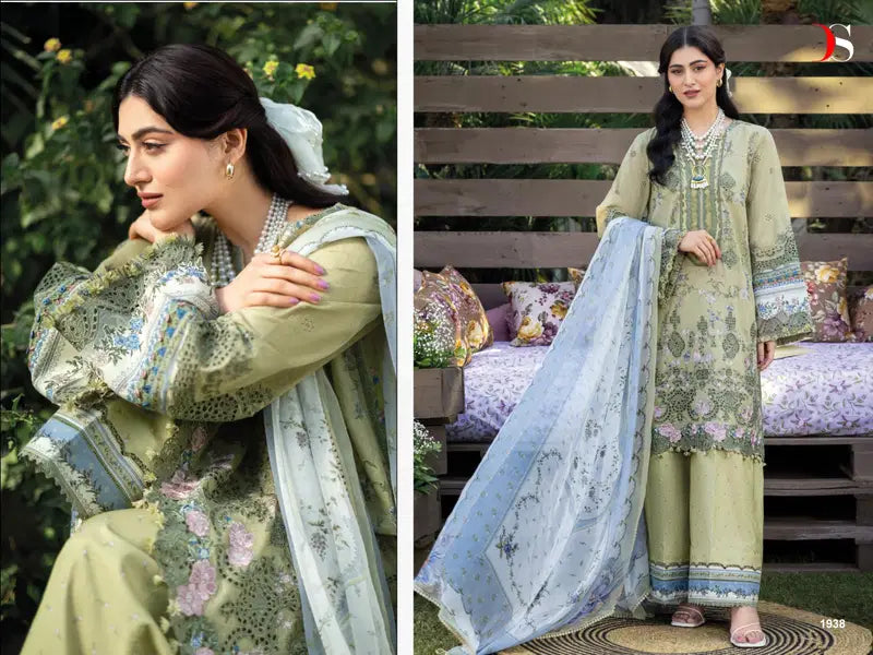 Deepsy Elaf Chikankari Chiffon Dupatta Self Embroidered Salwar Kameez Collection