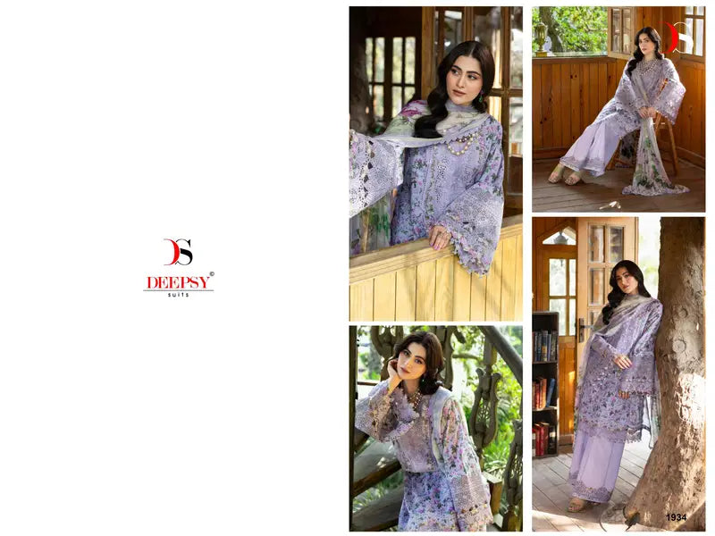 Deepsy Elaf Chikankari Chiffon Dupatta Self Embroidered Salwar Kameez Collection