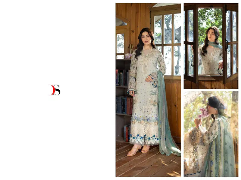 Deepsy Elaf Chikankari Chiffon Dupatta Self Embroidered Salwar Kameez Collection