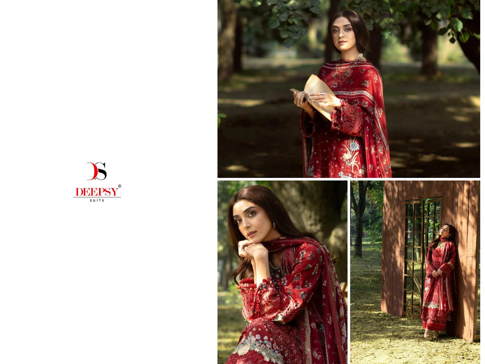 Deepsy Elaf Chikankari Chiffon Dupatta Self Embroidered Salwar Kameez Collection
