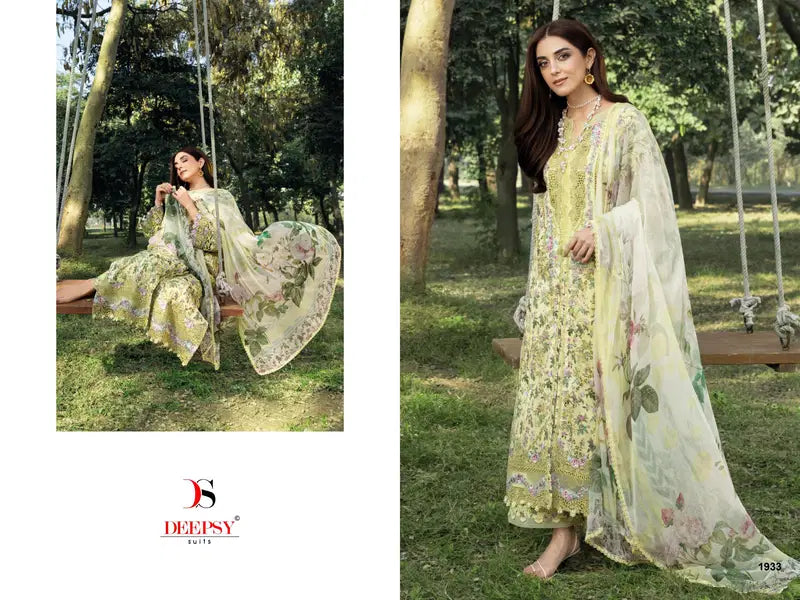 Deepsy Elaf Chikankari Chiffon Dupatta Self Embroidered Salwar Kameez Collection