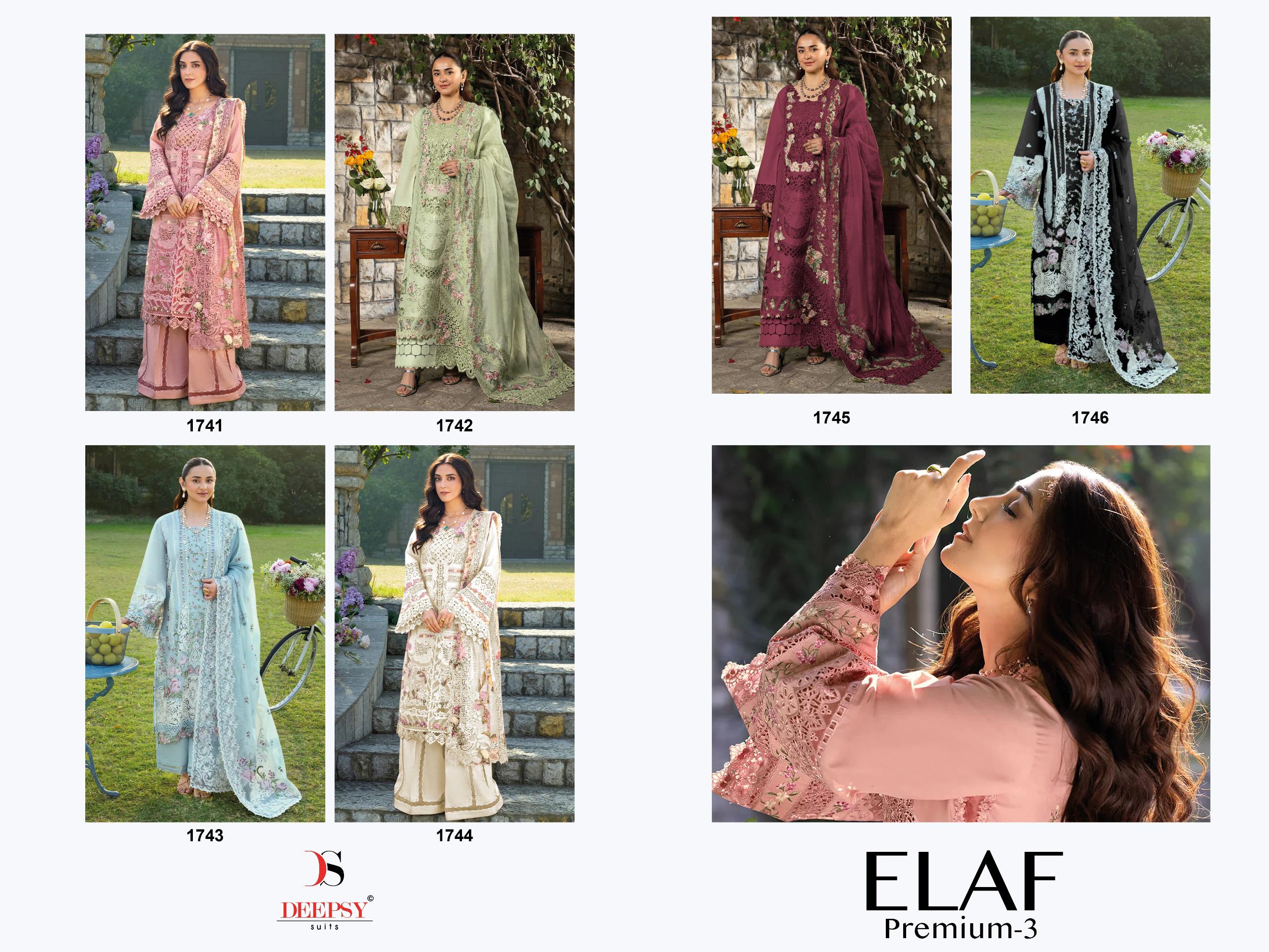 Deepsy Elaf Premium Luxury Vol 3 Lawn Cotton With Embroidered Salwar Kameez
