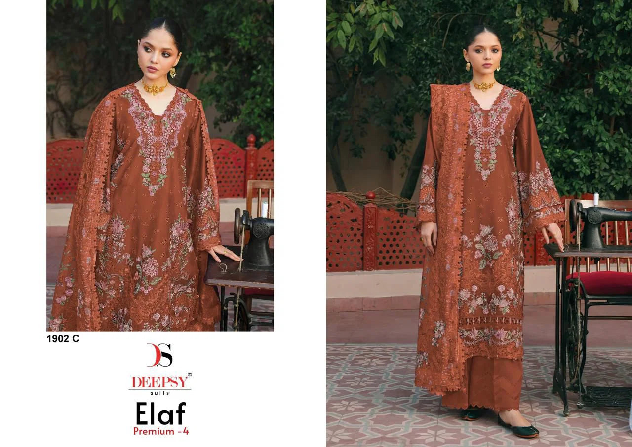 Deepsy Elaf Premium Luxury Vol 4 Lawn Cotton With Embroidered Salwar Kameez