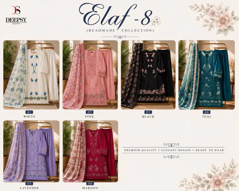 Deepsy Elaf Premium Vol 8 Readymade Cotton Embroidered Salwar Kameez